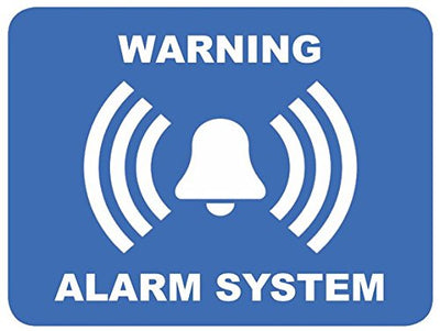 Tiiwee Lot de 6 Autocollants - Bleu - Étiquettes Alarme Sécurité