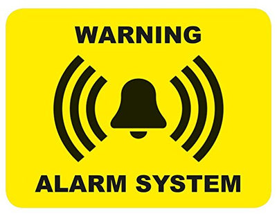 Tiiwee Lot de 6 Autocollants - Jaune - Étiquettes Alarme Sécurité