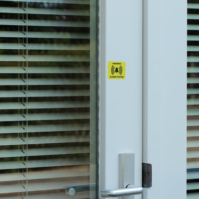 Tiiwee Lot de 6 Autocollants - Jaune - Étiquettes Alarme Sécurité