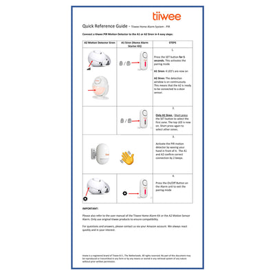 tiiwee Détecteur de Mouvement PIR TWPIR01 pour Le Systme d'Alarme Tiiwee