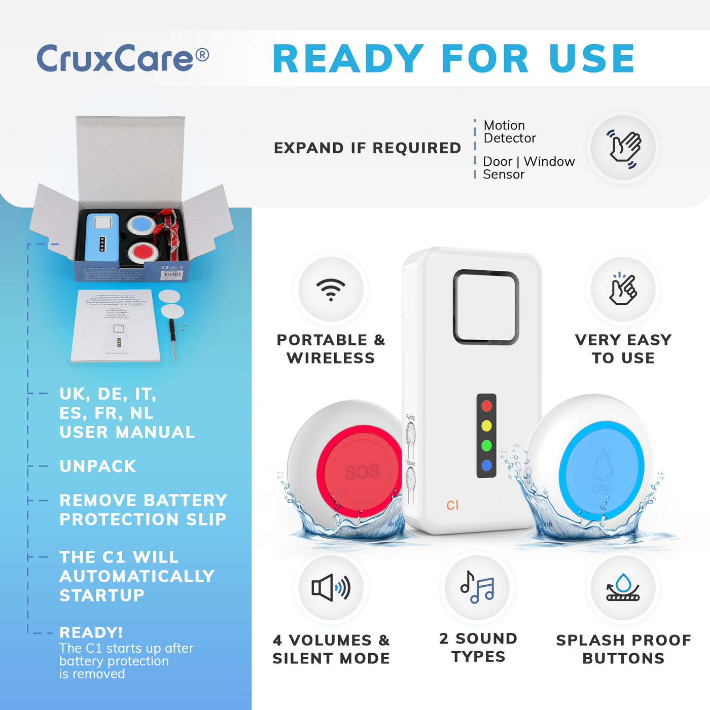 Déballez et utilisez en quelques minutes