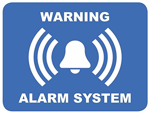 Tiiwee Lot de 6 Autocollants - Bleu - Étiquettes Alarme Sécurité