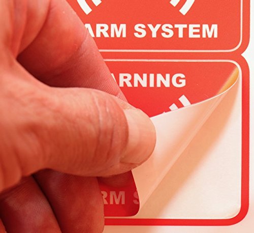 Tiiwee Lot de 6 Autocollants - Rouge - Étiquettes Alarme Sécurité