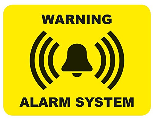 Tiiwee Lot de 6 Autocollants - Jaune - Étiquettes Alarme Sécurité