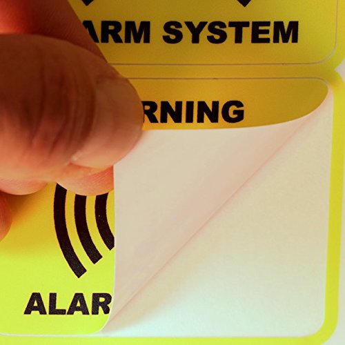 Tiiwee Lot de 6 Autocollants - Jaune - Étiquettes Alarme Sécurité