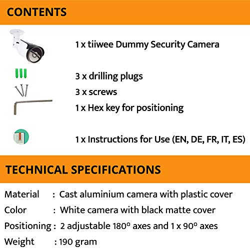 tiiwee Caméra de Sécurité Factice