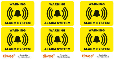Tiiwee Lot de 6 Autocollants - Jaune - Étiquettes Alarme Sécurité