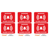Tiiwee Lot de 6 Autocollants - Rouge - Étiquettes Alarme Sécurité