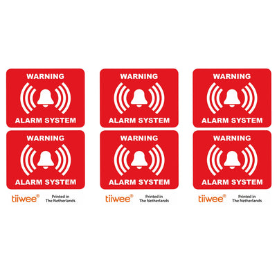 Tiiwee Lot de 6 Autocollants - Rouge - Étiquettes Alarme Sécurité