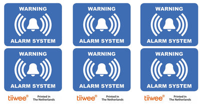 Tiiwee Lot de 6 Autocollants - Bleu - Étiquettes Alarme Sécurité